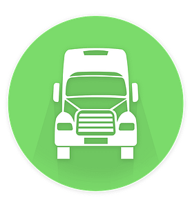 white truck in green circle