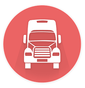 white truck in red circle